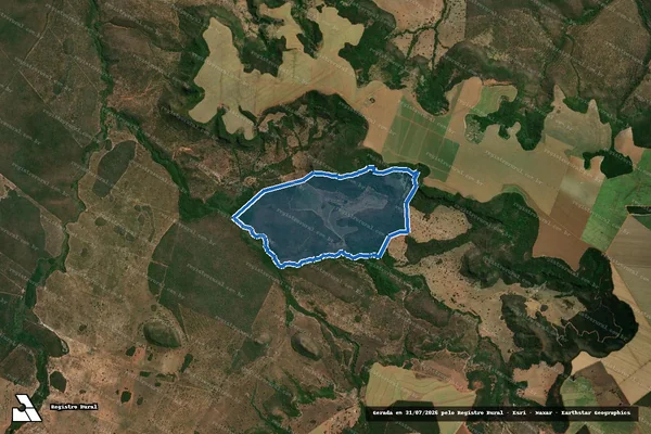 Imagem de satélite de Fazenda Pedra, lugar denominado ?FAZENDA POTREIRO? - Parte 1 em Serranópolis - GO