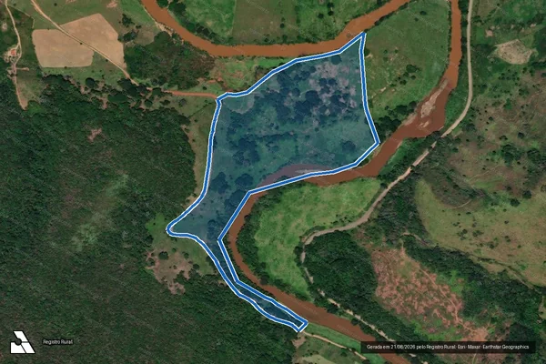 Imagem de satélite de Córrego Cascalho - GLEBA A em Presidente Bernardes - MG