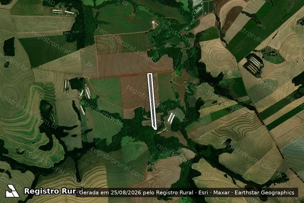 Imagem de satélite de LOTE RURAL Nº 12-G-1, GLEBA Nº 04, DA COLÔNIA ?A? CASCAVEL - RICARDO MULLER FREIRE em Anahy - PR