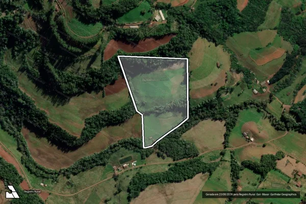 Imagem de satélite de FRAÇÃO DE TERRAS DOS LOTES RURAIS N° 59-A E 59, da 1a Secção Lagoa da Figueira - Parcela 1 em Caiçara - RS