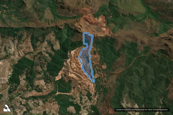 Imagem de satélite de Fazenda Três Irmãos - Parte 1 em Brumadinho - MG