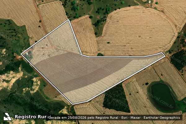 Imagem de satélite de FAZENDA BABILÔNIA, LUGARES VALTINHO, CAPÃO DA ANTÔNIA, CHAPADÃO, CAMPO ALEGRE - Parte 1 em Lagoa Formosa - MG