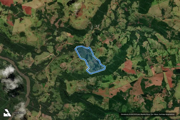 Imagem de satélite de P. A. ILHA DAS FLORES - Lote 09 em Cândido de Abreu - PR