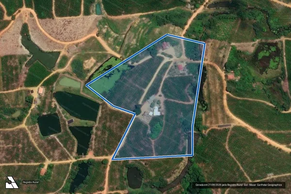 Imagem de satélite de Sitio Bela Vista - Parte 1 em Rio Bananal - ES