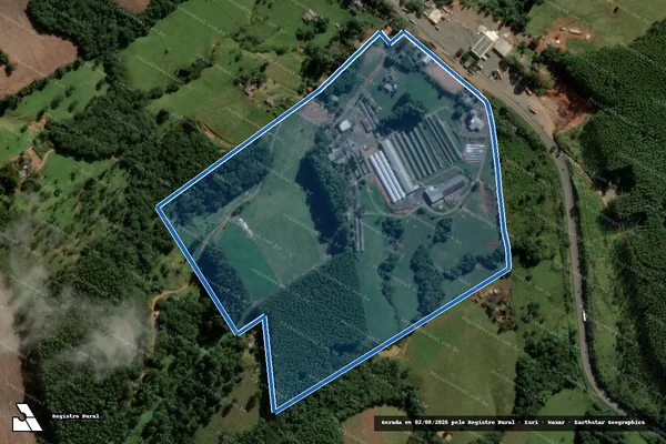 Imagem de satélite de SITIO NOSSA SENHORA APARECIDA P.FR - Matrícula 4303 em Ortigueira - PR