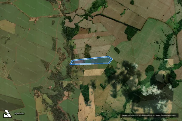 Imagem de satélite de Fazenda Farinha Podre, lugar Marimbondo, Cocal e Malaquias - Matricula 1.543 em Conquista - MG