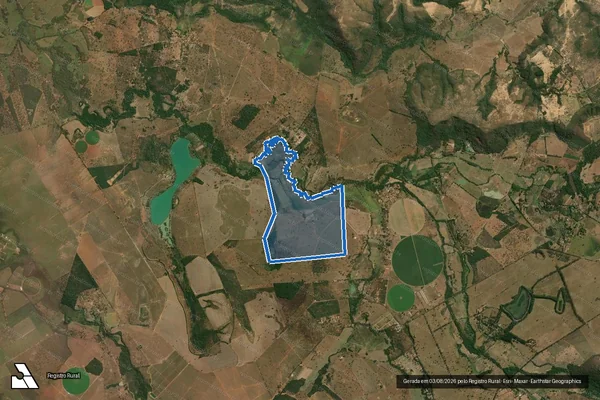 Imagem de satélite de FAZENDA BREJÃO - Parte 1 em Inhaúma - MG