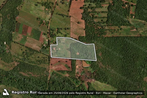 Imagem de satélite de LOTE 04 ? ESTANCIA PRIMAVERA - ASSENTAMENTO RURAL COLONIA AGROPECUARIA ASPARGO - Parte 1 em Jaraguari - MS