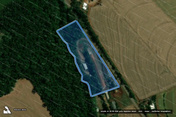 Imagem de satélite de Lote de terras rural n° 114-C-10, oriundo da divisão do lote de terras rural n° 114-C-3, da gleba n° 02, da COLÔNIA ?A? CASCAVEL - ÚNICA em Corbélia - PR