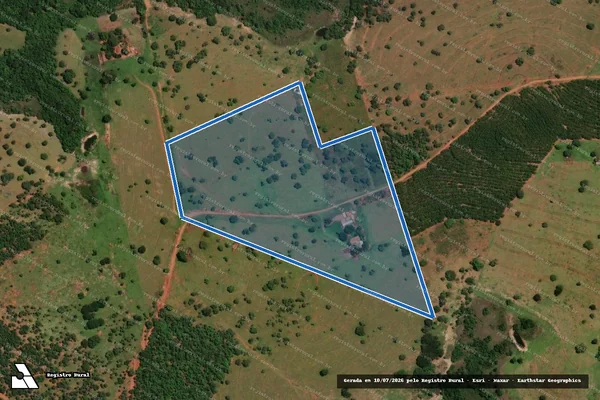 Imagem de satélite de Fazenda Serra da Rocinha em Inocência - MS