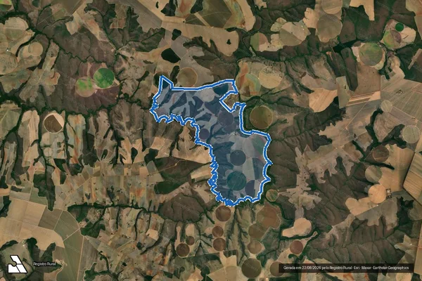 Imagem de satélite de Fazenda Piscamba, lugar denominado "Funil" - Área Remanescente em Cristalina - GO