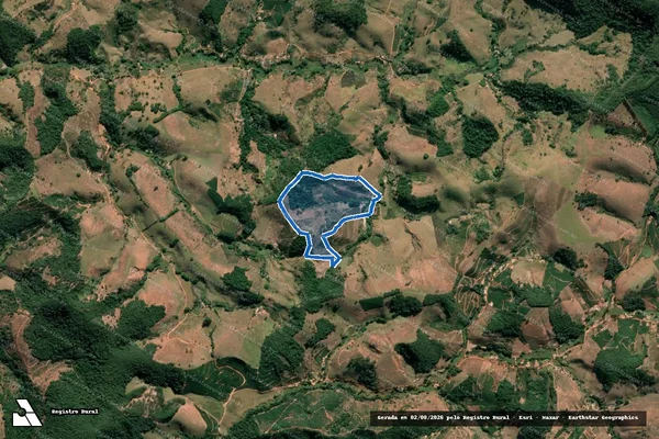 Imagem de satélite de Córrego São Lourenço distrito de Bicuíba-MG - Parcela 1 em Raul Soares - MG