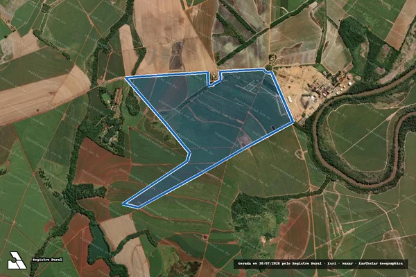 Imagem de satélite de Fazenda Cresciumal Lobo - Matrícula n° 33.381 em Leme - SP
