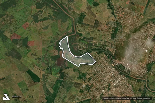 Imagem de satélite de parte da Posse Santa Maria e Fazenda Santa Maria - Parcela 1 em Anastácio - MS