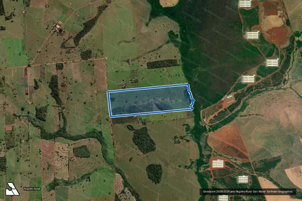 Imagem de satélite de Estância Primavera - Gleba Unificada em Palmeira d'Oeste - SP