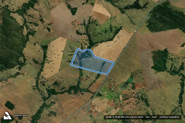 Imagem de satélite de Fazenda Mata da Posse Denominada Eucalipto - Parte 1 em Guapó - GO