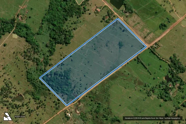 Imagem de satélite de Lote 08 (Unificado) da Gleba 16 do PICOP - LOTE 08A2 em Ouro Preto do Oeste - RO