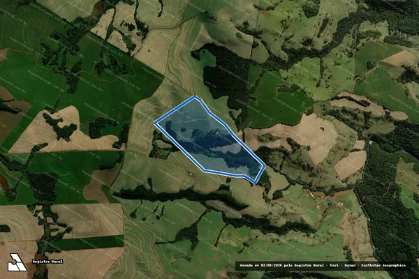 Imagem de satélite de Lote Rural n° 22-B, da Gleba n° 11, da Colônia ?A? Cascavel - Lote Rural n° 22-B em Braganey - PR