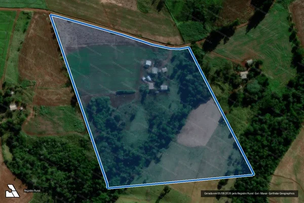 Imagem de satélite de Lote 76 ? Projeto de Assentamento Marcos Freire - Matrícula L76 P1 em Rio Bonito do Iguaçu - PR
