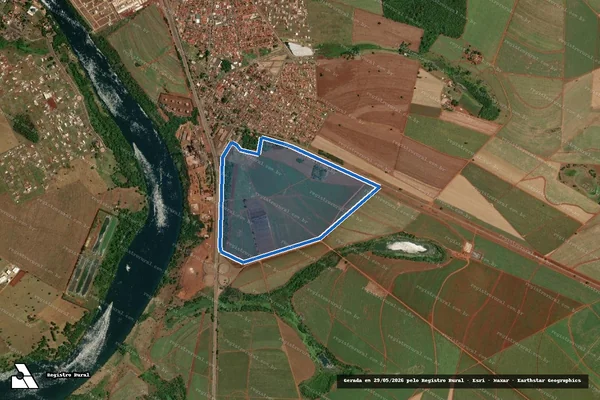Imagem de satélite de Fazenda Passa Três, lugar denominado Fazenda Alvorada - GLEBA-A em Araporã - MG
