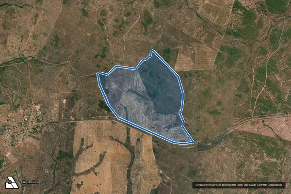 Imagem de satélite de PARTE REMANESCENTE DO IMÓVEL DENOMINADO FAZENDA ROSA OU NOVOS TEMPOS - 001 em Paranã - TO