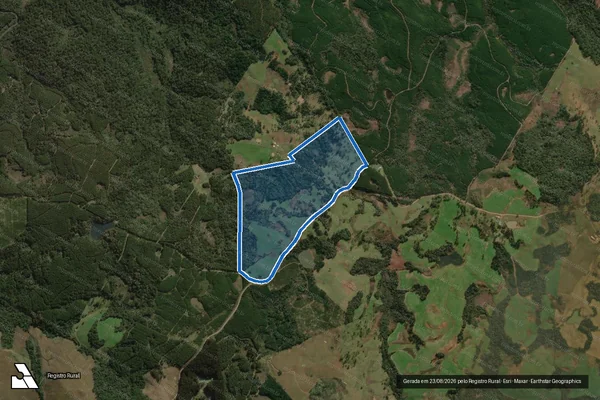 Imagem de satélite de FAZENDA GOULART / Matrícula 5193 em Santa Cecília - SC