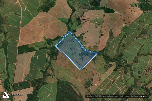 Imagem de satélite de FAZENDA SANTO ANTONIO DO VIRADOURO OU ESPRAIADO - Parte 1 em Nhandeara - SP