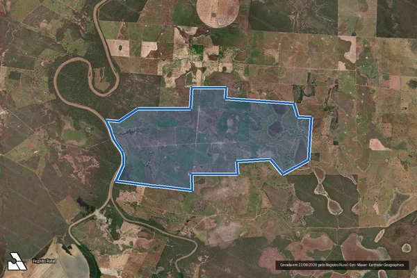 Imagem de satélite de FAZENDA SANTA CRUZ - Gleba 01 em Iaciara - GO