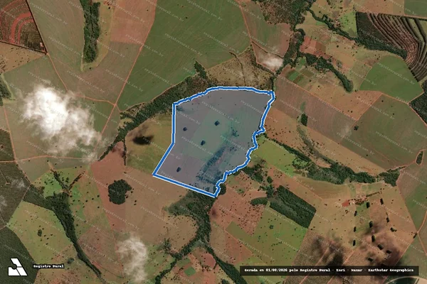 Imagem de satélite de FAZENDA NOSSA SENHORA DA APARECIDA - 001 em Prata - MG