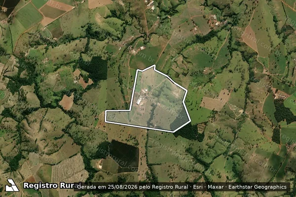 Imagem de satélite de FAZENDA FORTALEZA - PARCELA 02 em Cruzeiro da Fortaleza - MG