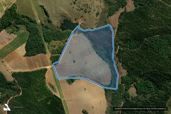 Imagem de satélite de Fazenda do Gama, Palmital e Pasto do Palmital - 02 em Carandaí - MG