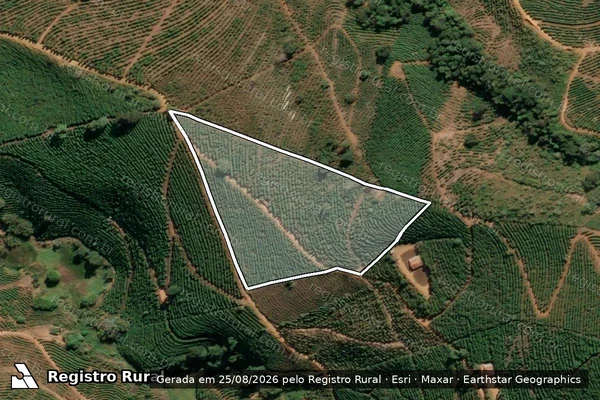 Imagem de satélite de Córrego Vista Alegre - Parcela 1 em São João do Manhuaçu - MG