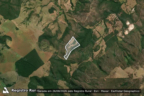 Imagem de satélite de FAZENDA SERRA DOS FERREIRAS, JACUBA OU BARREIRO - SITIO RAINHA DA PAZ - GLEBA 01 em Onça de Pitangui - MG