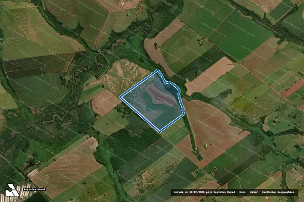 Imagem de satélite de Lotes de terras sob os n°s 22, 23, 24, 25 e parte do lote n° 13 - Parte 1 em Iporã - PR