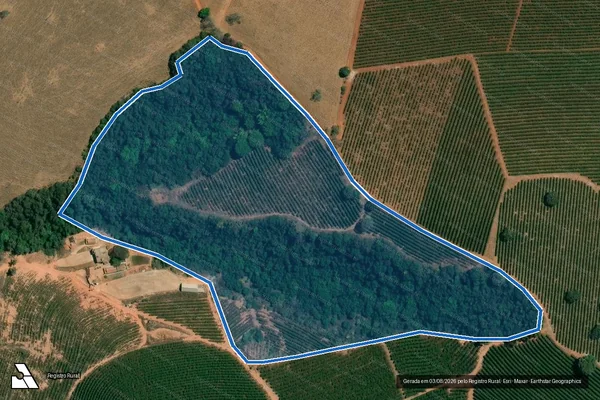 Imagem de satélite de FAZENDA LARANJEIRAS - Parte 3 em Coqueiral - MG