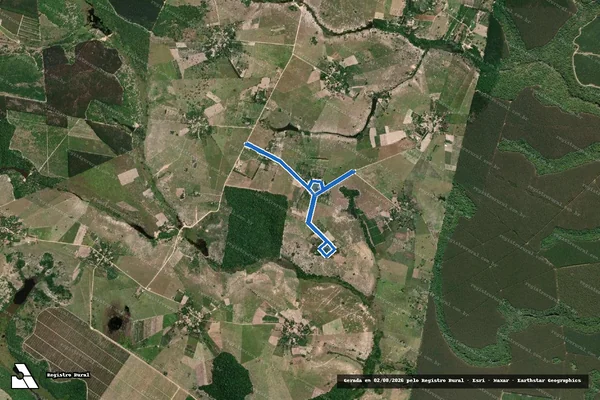Imagem de satélite de Estrada do NB G ? PA Lagoa Bonita - Perímetro em Mucuri - BA