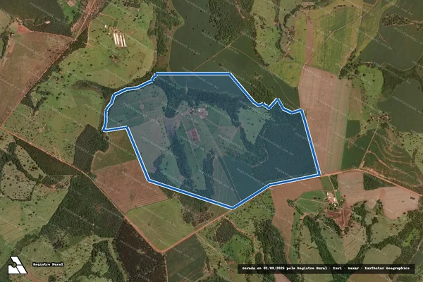 Imagem de satélite de FAZENDA RANCHARIA - 001 em Prata - MG