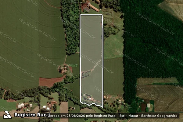 Imagem de satélite de Lote Nº34/B do 11° Perimetro da Faz Britânia - Parcela 1 em Quatro Pontes - PR
