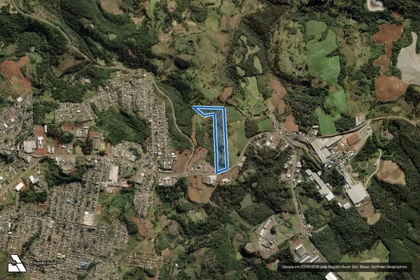Imagem de satélite de CABANHA RANCHO FUNDO - Parte 1 em Caçador - SC
