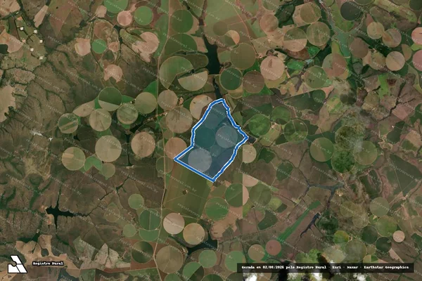 Imagem de satélite de FAZENDA VEREDA DO LOBO - Matrícula 001 em Cristalina - GO