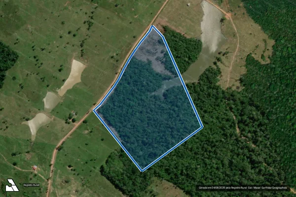 Imagem de satélite de Lote 197 ? D, Gleba 01, denominado Nova Vida, situada no Núcleo Colonia Empresa - Lote 197-D em Rio Branco - AC