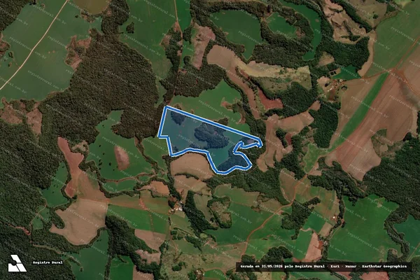 Imagem de satélite de Fazenda Tigre Preto - Matrícula 569 em Goioxim - PR