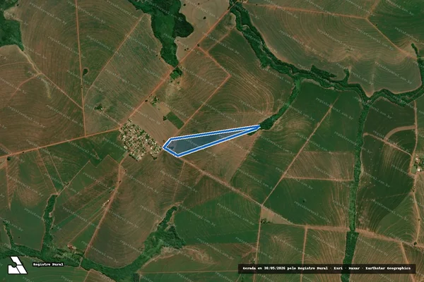 Imagem de satélite de Lotes de Terreno nº 516 e 517, oriundo da divisão do lote nº 19, 21, 22, 23, 38 e 39, da Gleba nº 14, do Núcleo Rio da Areia. - Parte 1 em Brasilândia do Sul - PR