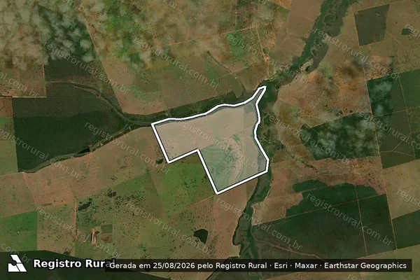 Imagem de satélite de Fazenda Recreio I - Área Desmembrada em Ribas do Rio Pardo - MS