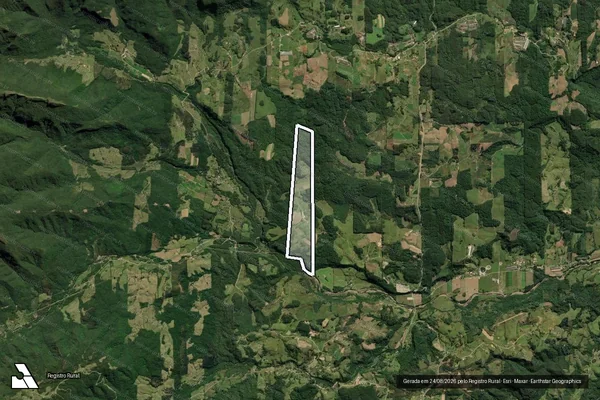 Imagem de satélite de Sitio Celio Francisco Bett - Única em Lauro Müller - SC