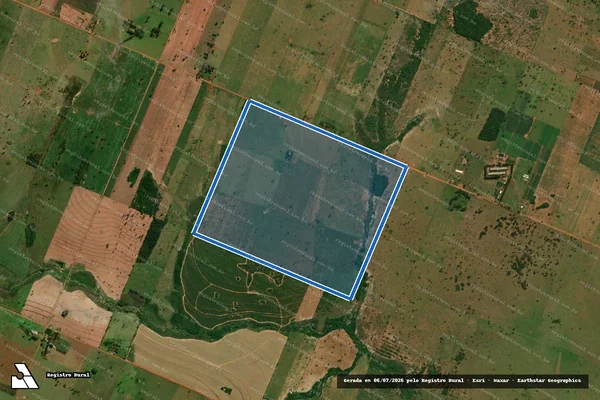 Imagem de satélite de Fazenda Rancho Alegre - Matrícula 9263 em Glória de Dourados - MS