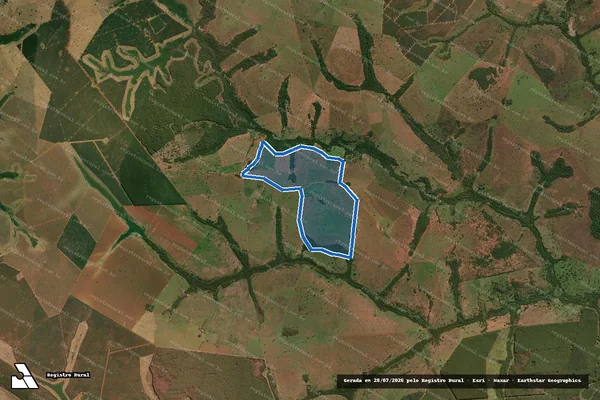 Imagem de satélite de Fazenda Santa Felicidade - Matrícula 18105 em Aparecida do Taboado - MS
