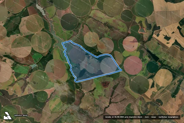 Imagem de satélite de FAZENDA CAPIM PUBO - Matrícula 5071 em Cristalina - GO