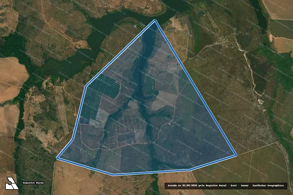 Imagem de satélite de Fazenda Dois Irmãos, Lote nº 12 do Loteamento Lageado, Fls A - Parte 1 em Miracema do Tocantins - TO