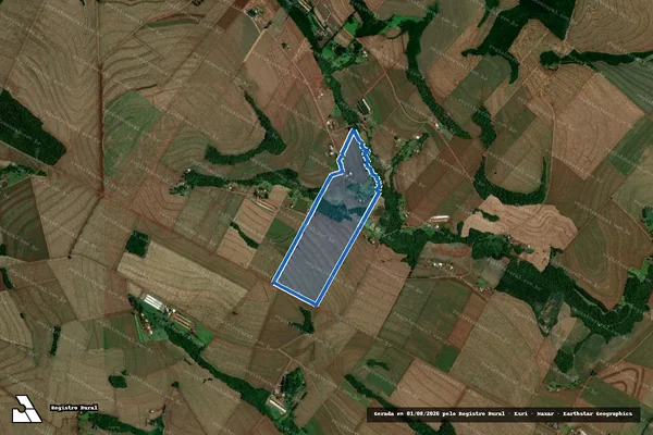 Imagem de satélite de LOTE RURAL N°42 E PARTE DO LOTE RURAL N°43, DO 5° POLÍGONO DA COLONIZADORA MATELÂNDIA LTDA - Parte 1 em Serranópolis do Iguaçu - PR